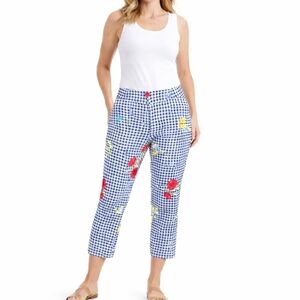 MELISSA PAIGE Blue Gingham Floral Capris - PS Petite Picnic Cottagecore
